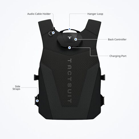 TactSuit Air ASH - سترة لمسية خفيفة الوزن لألعاب الواقع الافتراضي، 16 محركًا للتعليق، تدعم Meta Quest، PS VR2، وVR مستقل، اتصال بلوتوث لاسلكي in Kuwait