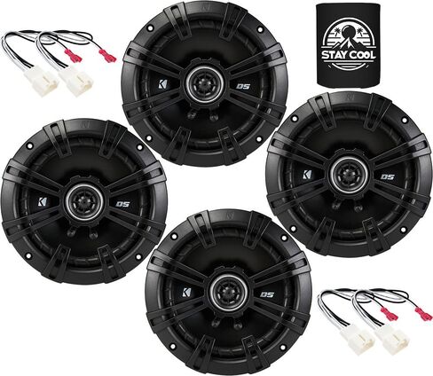 KICKER Speakers 6.5 inch for Ford Mustang 2015-2023 Upgrade Kit - 4 Pack of DS Series with Harness, Coaxial 6 1/2 Car Audio Front Door and Rear Side Panel Speaker DSC650, 43DSC6504 in Saudi Arabia