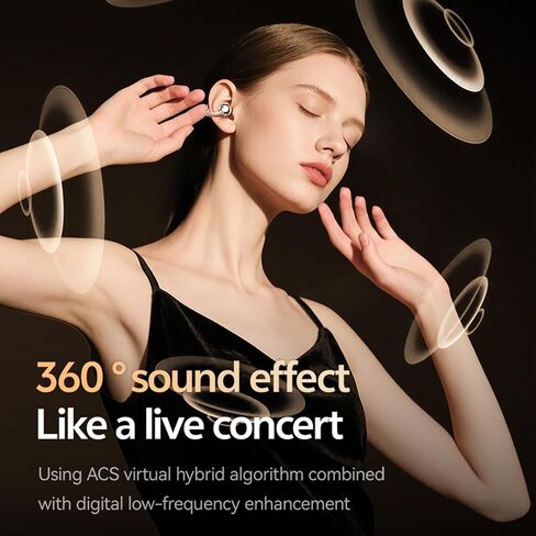 سماعات أذن مفتوحة بمشبك، سماعات رأس بلوتوث 5.4 لاسلكية مع ميكروفون، خفيفة الوزن ومريحة للرياضة والجري واللياقة البدنية، توصيل العظام، سماعات أذن مقاومة للماء IPX5 (ذهبي وردي) in Kuwait