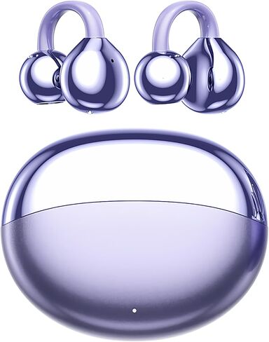 سماعات أذن مفتوحة بمشبك، سماعات رأس بلوتوث 5.4 لاسلكية مع ميكروفون، خفيفة الوزن ومريحة للرياضة والجري واللياقة البدنية، توصيل العظام، سماعات أذن مقاومة للماء IPX5 (ذهبي وردي) in Kuwait