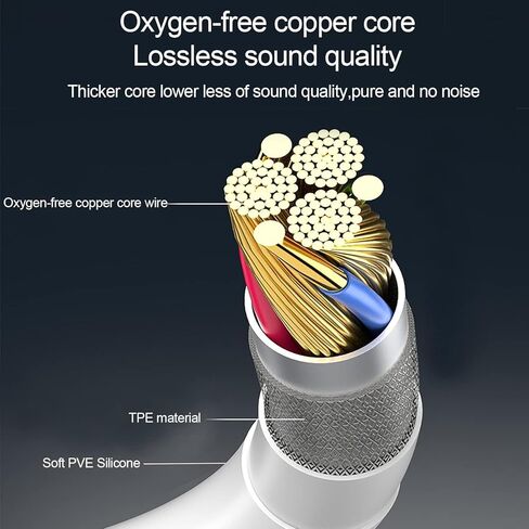 سماعة رأس سلكية USB C لهواتف iPhone: سماعات رأس مزودة بقابس USB-C، وسادات أذن سلكية مع جهاز تحكم مدمج للتحكم في الموسيقى والمكالمات الهاتفية ومستوى الصوت [4 عبوات] in Kuwait