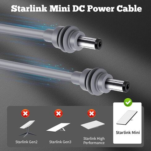 كابل طاقة من DC إلى DC لـ Starlink Mini 10 FT - سلك شاحن 12V/24V، ملحق محول السيارة العالمي، تصميم مقاوم للماء، متوافق مع مولد الطاقة الشمسية RV ومعدات التخييم الخارجية (DC إلى DC) in Kuwait