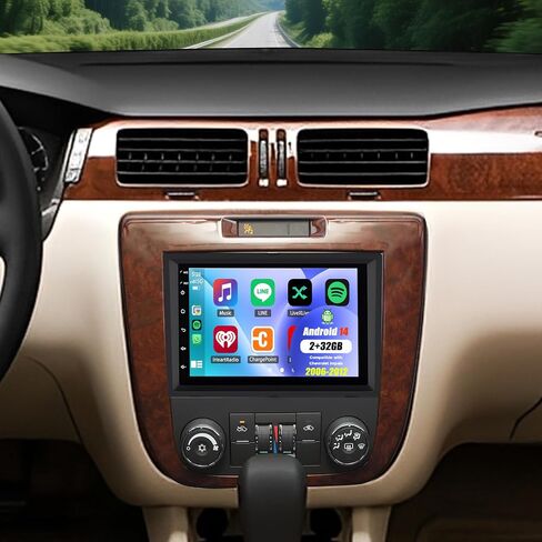Android 14 Double Din Car Stereo ترقية راديو لسيارة شيفروليه إمبالا 2006-2012، شاشة لمس 10.1 بوصة لاسلكية Carplay Android Auto GPS WiFi Bluetooth RDS DSP SWC Mirrorlink Mic كاميرا احتياطية in Kuwait