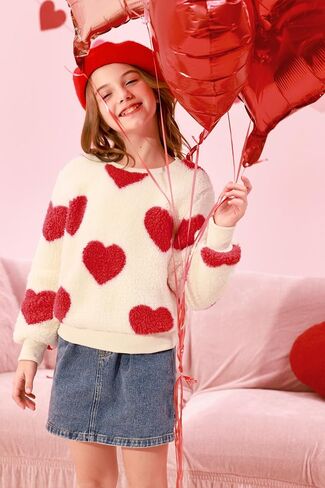 Besserbay Girls Winter Wart Warm Fuzzy Sweater Cozy Sherpa Fleece Soft Pullover Sweatshirt 6-14 سنة in Saudi Arabia