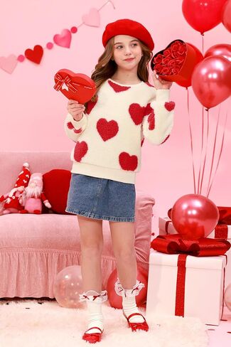 Besserbay Girls Winter Wart Warm Fuzzy Sweater Cozy Sherpa Fleece Soft Pullover Sweatshirt 6-14 سنة in Saudi Arabia