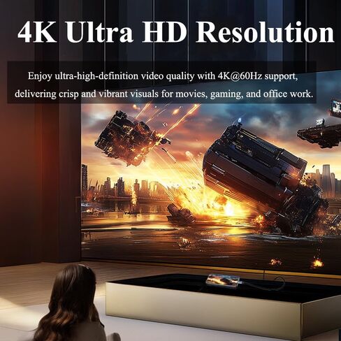 USB C to HDMI Cable 4K@60Hz, High-Speed Type C to HDMI Cord for MacBook, iPhone 16/15 Pro/Max, iMac, iPad Pro, Galaxy S24, Surface, Monitor, TV and More(1.5m) in Saudi Arabia
