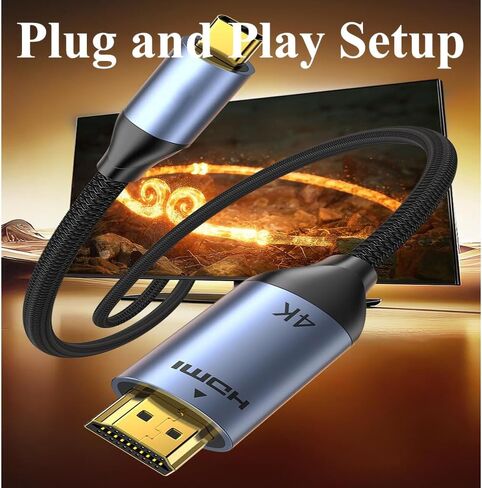 USB C to HDMI Cable 4K@60Hz, High-Speed Type C to HDMI Cord for MacBook, iPhone 16/15 Pro/Max, iMac, iPad Pro, Galaxy S24, Surface, Monitor, TV and More(1.5m) in Saudi Arabia
