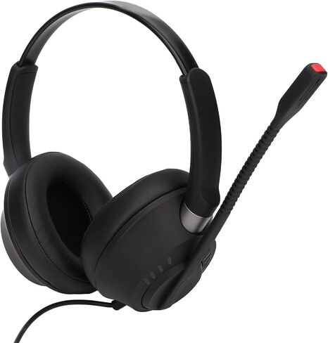 PC Headphones, Clear Sound Plug and Play Noise Cancellation USB Gaming Headset for Call Centers in Saudi Arabia