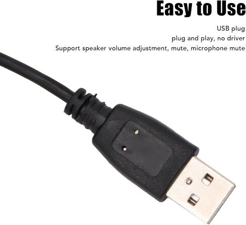 PC Headphones, Clear Sound Plug and Play Noise Cancellation USB Gaming Headset for Call Centers in Saudi Arabia