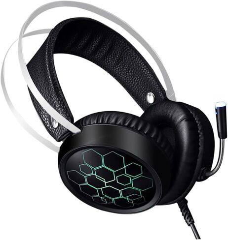 Gadpiparty Wired Gaming Headset Noise-Cancelling Microphone RGB Lighting Over-Ear Design for Computer Console and Laptop Comfortable Soft Ear Pads for Extended Gaming Sessions in Saudi Arabia