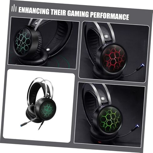 Gadpiparty Wired Gaming Headset Noise-Cancelling Microphone RGB Lighting Over-Ear Design for Computer Console and Laptop Comfortable Soft Ear Pads for Extended Gaming Sessions in Saudi Arabia