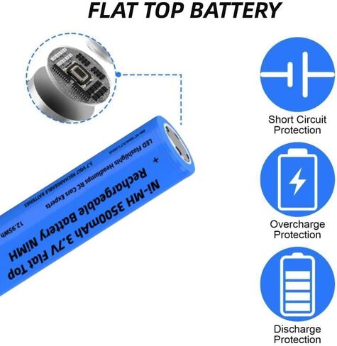 2 Pack 3500mAh 3.7V Battery Flat Top NI-MH Rechargeable with 2-Slot 18650 Battery Charger, 3.7Volt Batteries NIMH Large Capacity for LED Flashlight/Camera/Small Fan/Garden Light, NOT AA/AAA in Saudi Arabia