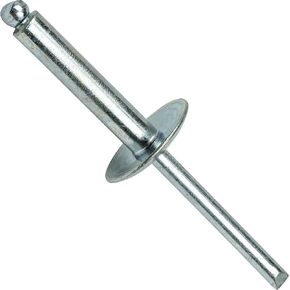 Large Flange Pop Rivets 1/4" x 3/8" All Steel Large Dome Head Blind 8-6 Gap .251" - .375" Quantity 25 by Fastenere