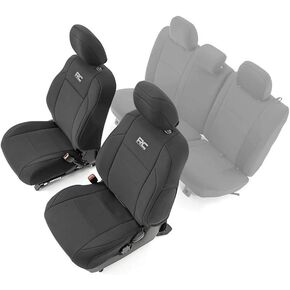 Rough Country Front Neoprene Seat Covers for 2016-2022 Toyota Tacoma - 91030,Black