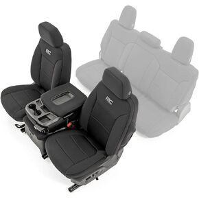 Rough Country Front Neoprene Seat Covers for 19-21 Chevy Silverado 1500 - 91035 , Black