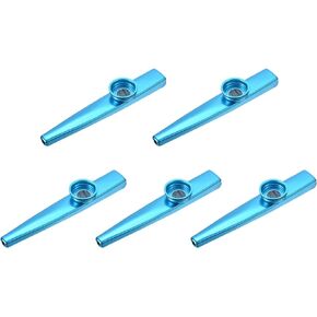 MECCANIXITY Kazoo Musical Instrument Aluminum Alloy Black with Flute Diaphragm 5Pack