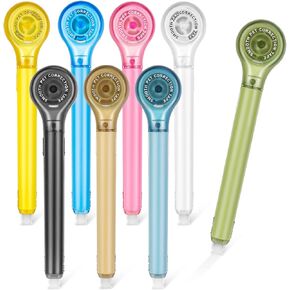 8 Pack Correction Tape Pens, 8 Color Comfortable Pen Shape Correction Pen Tape Pens Easy to Use Applicator for Instant Correction School Office Supplies, 1/5" X 236"