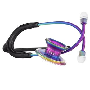 MDF Instruments MD One Epoch Lightweight Titanium Stethoscope, Adult, Free-Parts-for-Life, Black Tube, Kaleidoscope Chestpiece-Headset, MDF777TKL11