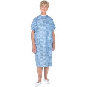 Essential Medical Supply Universal Fit Reusable Patient Gown with Ties, Fashion Print on White Background