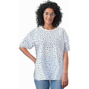 AMZ Patient T-Shirts Large. White with Dark Blue Swallow. 100% Cotton 147 GSM. /w Short Sleeves, 1 Pocket