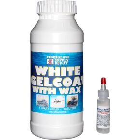 White Gelcoat with Wax - Quart with 15cc Hardener (MEKP)
