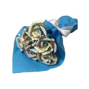 Literary Blooms Handmade Atlas Map Paper Flower Bouquet, Mini Paper Roses made from Upcycled World Atlas Pages, Travel Lovers Gifts for Anniversaries, Birthdays, Mother's Day- Six 1.5" Miniatures