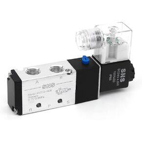SNS Pneumatic Solenoid Valve 1/4''NPT DC12V Inlet Single Coil Pilot-Operated Electric 5 Way /2 Position 4V210-N08