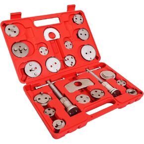 Jack Boss Heavy Duty Disc Brake Caliper Compression Tool Kit and Piston Wind Back Tool with Case for Brake Pad Replacement Reset, Professional Car Brake Caliper Compression Universal Tool Set, 23pcs