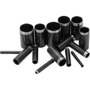 TOPINCN Hole Hollow Punch Cutter, 15Pcs Leather Punching Tool for DIY Leather Craft Leather Hole Puncher Cutter Tool, Incisive Edges High Density 1 to 15mm, Leather Punch Hole Die Rotary