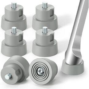 6-Pack Door Stopper Replacement Rubber Tips, Heavy Duty Kickdown Door Stop Tips Repair Set for Kickdown Drop Down Door Stop Holder Ribbed Rubber Foot Door Stop Tips
