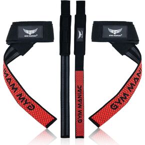 Gym Maniac - Padded Wrist Straps for Weightlifting - High Grip, Silica Gel Wraps - Gym Accessories for Men and Women - Workout Grips and Lifting Equipment - for Pull Ups, Deadlifts, Barbell and More in Kuwait