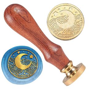 DELORIGIN أزهار الكرز ضريح ختم الشمع ختم منقوش ختم ختم قابل للإزالة 1 بوصة النحاس ختم الشمع رئيس مع مقبض خشبي مغلفات دعوة الزفاف هدية Grap الديكور الحرفية لاصقة الصبح