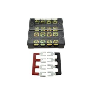 Hahiyo Dual Row Screw Terminal Strip Blocks 126mm Length Insulated Fork 600V 15A 12Positions Wire Cover Connector, Clearly Visible Mount in Place for Electrical with 2set, 15A 12P+2pcs Jumpers