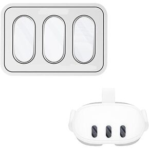 White Camera Lens Protector Set for Meta Quest 3, for Meta Quest3 Head Unit Host Tempered Film, HD Translucent Tempered Glass Protective Film VR Accessories Standalone Hardware