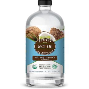 Perfect Supplements – Perfect MCT Oil – 30oz – Organic Coconut MCTs Unflavored Oil – Boosts Sustainable Energy for Body & Brain