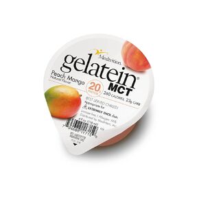 Gelatein MCT Peach Mango: 20 grams of protein. Ideal for swallowing difficulties and fluid restricted diets. Great pre or post-workout snack (Pack of 12) …