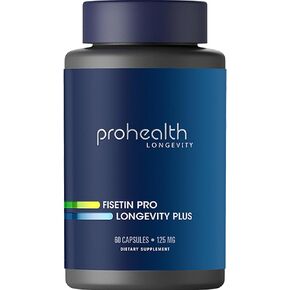 ProHealth Fisetin Pro Longevity-15X Better Absorption from Polyphenol Blend + MCT Oil. 3rd Party Tested Pure. USA Manufactured. Powerful Antioxidant + Senolytic. Fisetin Supplement 125mg X 60 Servings