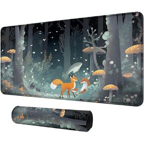 Black Cat Among Flowers for MTG & TCG Playmat Mouse Pad, 24" x 14" Game Mat for MTG/RPG/CCG Trading Card Game Playmats Table Mat Perfect for Card Games Video Games Computer Office