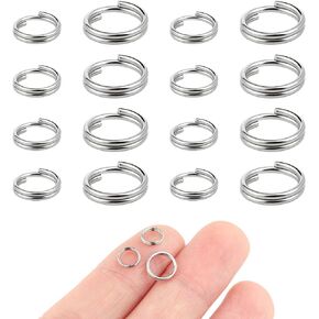 400Pcs Mini Split Jump Rings - 6mm 8mm Double Loops Stainless Steel Small Key Rings Connectors, Key Chain Ring, Split Rings for Jewelry Making Necklaces Crafts Ornaments and DIY Arts