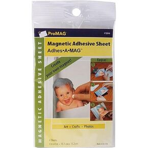 ProMAG #13346 Magnetic Adhesive Sheet, 4"x6", 4 sheets