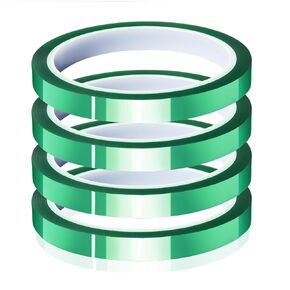 MEBMIK 4 Rolls 10mm x33m(108ft) Green Heat Tape High Temperature Heat Resistant Tape Heat Transfer Tape for Heat Sublimation Press Vinyl,No Residue
