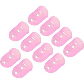 YOKIVE 10 Pcs Fingertip Protector Silicone Fingertip Covers | Protect Fingers, Great for Playing Guitar, Sewing, Cutting (Pink, 30mm/1.2-inch)