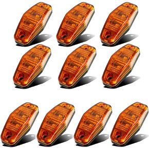 NEW SUN 2.5"x1" DOT-Certified Premium Clearance Lights, LED Trailer Side Lights, Fender Marker Lights Waterproof, Ideal for Trailers, Trucks, Camper, RVs, 10Pcs Amber Compact Design