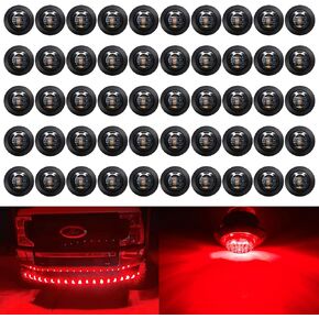 KEING 50X 3/4" Inch Trailer Marker Lights Smoked Lens Amber 3 LED Trailer Side Marker Light Round Trailer Running Lights for Truck RV Lorry Pickup Camper Waterproof Exterior Marker Lights Accessories