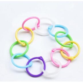 30Pcs Candy Color Loose Leaf Binder Rings,Office Book Rings Plastic Binder Rings Key Rings Book Rings for School,Home,Colored Jump Rings,Office,Notebook,Keychain,Binder Rings(15 mm/0.59 inch)