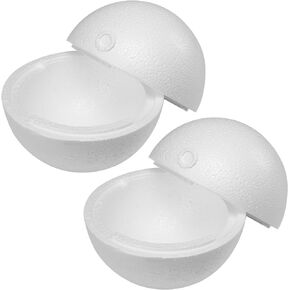 4PCS 8 Inchs Hollow Foam Half Balls Hollow Dome Polystyrene Balls Hollow Half Sphere for DIY Crafts Arts Round Balls with Artist Painting Supplies and DIY Home Craft Project（White）