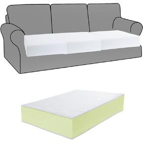 HOMBYS Couch Cushion Replacement Wrapped with Polyester Batting, High Density Couch Cushions Inserts with Dacron Fiber Layer,Upholstery Cushion Padding with Removable Cover,5 inch Thick,24"x27",1 Pcs