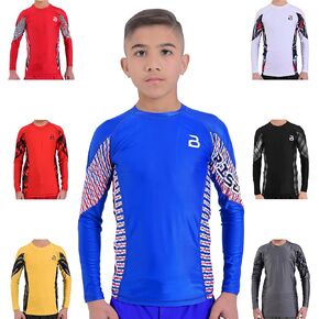 2BOLD Rash Guard Kids Compression Shirt UPF 50+ Rating BJJ, MMA, Grappling, JIU Jitsu, NO-GI Training Breathable Rash Guard