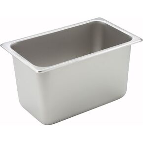 Winco 1/4 Size Pan, 6-Inch, Stainless Steel, Silver