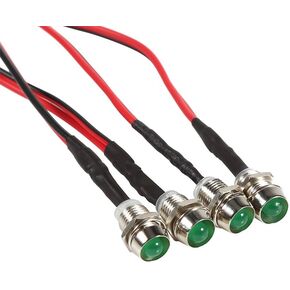 Keenso 4 Pcs 12v LED Warning Light Indicator Lamp Car Van Boat Indicator Light Pilot Dash Bulbs Directional Lamp, 8mm(Blue)